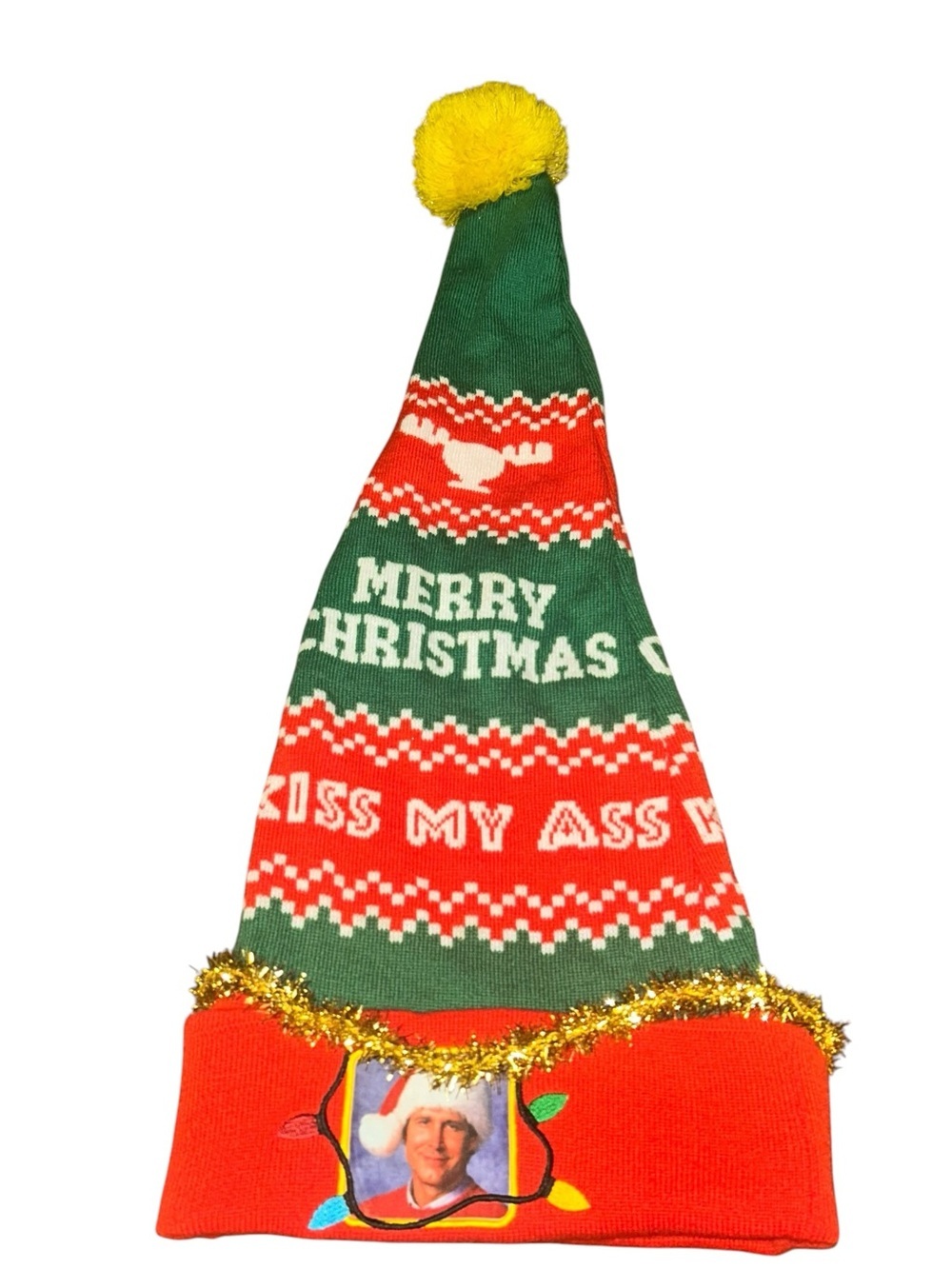 National Lampoon's Christmas Vacation Clark Red & Green Santa Hat long beanie